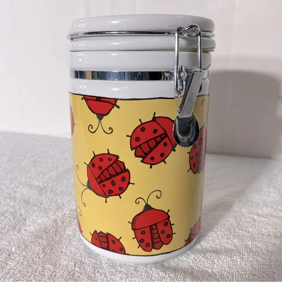 Vintage Bugz By Ursula Dodge Ceramic Ladybug Signature Stoneware Canister - Picture 7 of 16